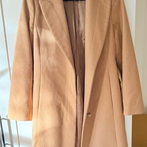 Tailored Virgin Wool and Cashmere Camel Hugo Boss Women's Coat